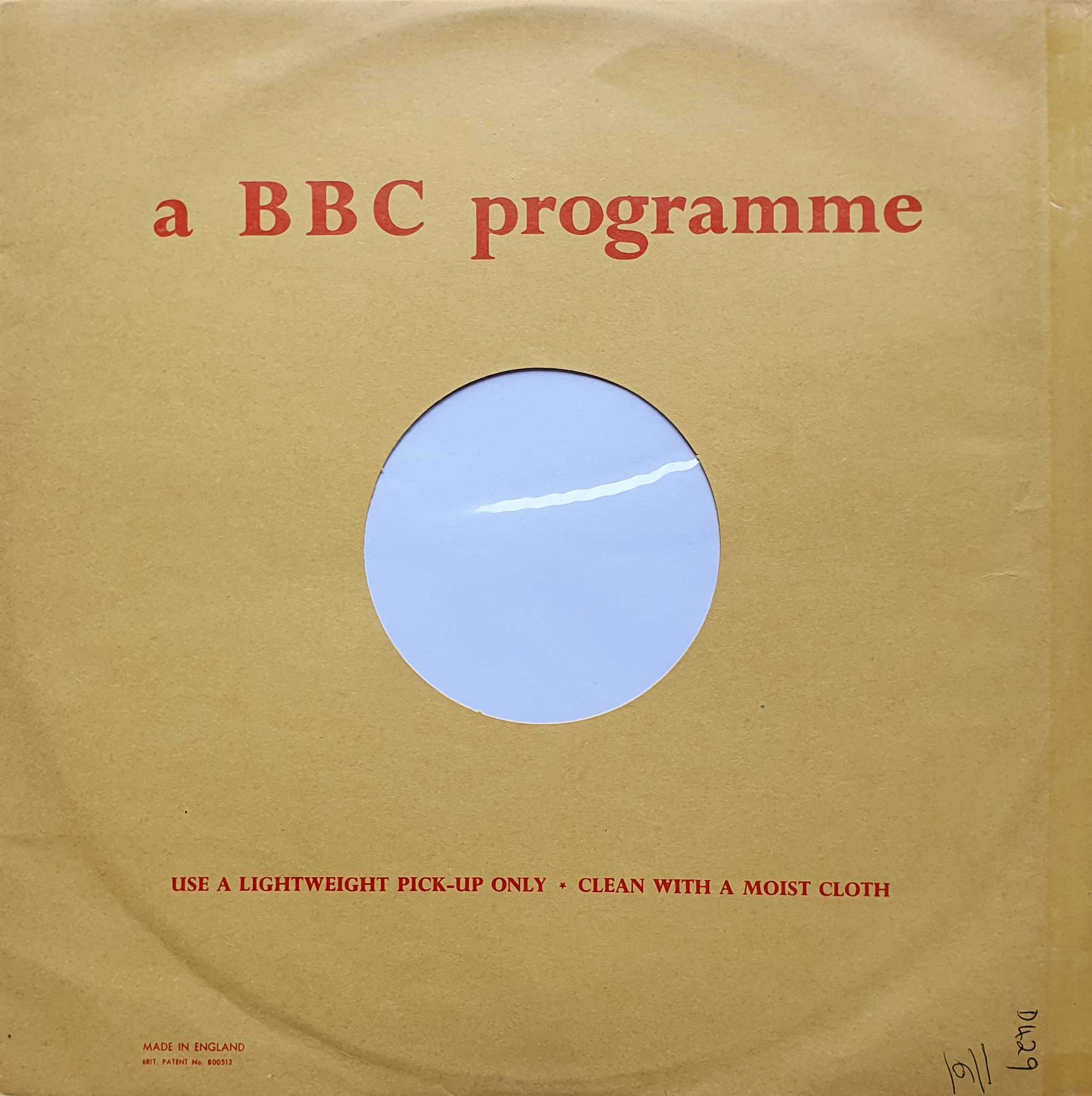 BBC Transcription Disc cardboard sleeves Album version 1 1950-1972.
